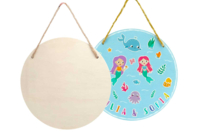 Placa de puerta redonda de madera para colgar, 20 x 0,4 cm - Placa de puerta - 10doigts.fr