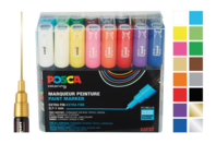 Estuche de 16 marcadores POSCA puntas extra-finísimas (0,7 a 1 mm) - colores vivos assortidos - Marcadores POSCA - 10doigts.fr