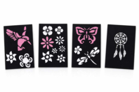 pochoirs adhésifs noirs - Adhesive Stencils - 10doigts.fr