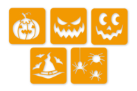 Halloween Stencils - 5 Pieces - 1 - Party Stencils - 10doigts.com - Party Stencils - 10doigts.fr