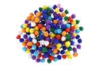 Mini Glitter Pom Poms - 200 Pieces - 1 - Craft Pom Poms - 10doigts.com - Craft Pom Poms - 10doigts.fr