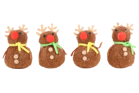 Little Pom Pom Deer - 4 Pieces - 1 - Small Christmas Decorations - 10doigts.com - Small Christmas Decorations - 10doigts.fr