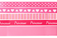 Pink Camouflage Ribbons - 5 Pieces - 1 - Ribbons and Bows - 10doigts.com - Ribbons and Bows - 10doigts.fr
