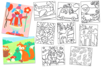 set de 10 tarjetas de arena surtidas - Arena de colores - 10doigts.fr