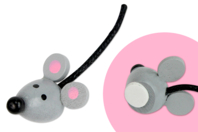 Juego de 12 ratones 3D de madera con cola - Deco de madera pintada - 10doigts.fr