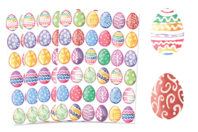 Set de 144 gommettes huevos de pascua acuarelas - Pegatinas de Pascua - 10doigts.fr