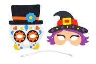 Set de 2 máscaras de Halloween en caucho suave - Disfraces para hacer uno mismo - 10doigts.fr