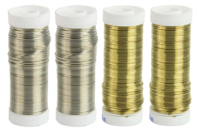 Juego de 4 bobinas de hilo metálico Oro y Plata ø 0,6 mm - Fil metálico - 10doigts.fr