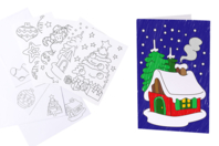 Set de 4 postales de Navidad para colorear + sobres - Cartas de felicitación - 10doigts.fr