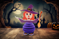 Felt Witches to Assemble - 6 Pieces - 1 - Halloween Craft Kits - 10doigts.com - Halloween Craft Kits - 10doigts.fr