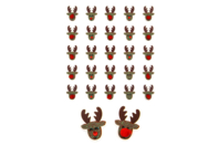 Reindeer Stickers with Pom Poms - 25 pcs - 1 - Christmas Stickers and Labels - 10doigts.com - Christmas Stickers and Labels - 10doigts.fr