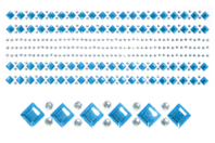 Blue and Silver Adhesive Gems - 7 Strips - 1 - Sticker rhinestones - 10doigts.com - Sticker rhinestones - 10doigts.fr