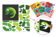Sticker Boards "Geometric Animals" - 8 Boards - 1 - Creative Sticker Kits - 10doigts.com - Creative Sticker Kits - 10doigts.fr