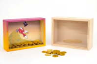 hucha de madera con vitrina - Objetos de madera para la oficina - 10doigts.fr