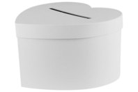 Urna corazón en cartón blanco - Cajas y cestas de cartón - 10doigts.fr