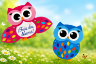 Kit de tarjetas búhos móviles - 6 tarjetas coloridas - Kits de tarjetas - 10doigts.fr