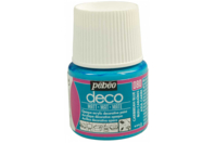 Acrylique déco mate, 45 ml - Bleu turquoise - Matte Acrylic Paint - 10doigts.fr