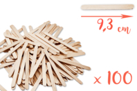 Palitos de esquimal de madera (9,3 cm) - 100 piezas - Accesorios en madera - 10doigts.fr