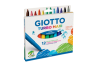 GIOTTO Turbo Maxi Markers - 1 box (12 markers) - Broad Tip Markers - 10doigts.fr