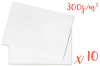 Thick Paper 300 g/m² - 50 x 70 cm White - 10 sheets - Colored Papers - 10doigts.fr