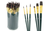 Pinceaux  à poils synthétiques - 72 pinceaux (Plats N°8, 10 et Ronds N°4, 6, 8, 12) - Synthetic bristles - 10doigts.fr