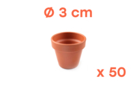 Terracotta Pots Ø 3 cm - Height 3 cm - 50 pots - Decorative Ceramic Supports - 10doigts.fr
