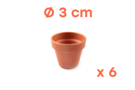 Terracotta Pots Ø 3 cm - Height 3 cm - Set of 6 Pots - Decorative Ceramic Supports - 10doigts.fr