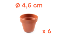 Terracotta pots Ø 4.5 cm - Height 4 cm - 6 pots - Decorative Ceramic Supports - 10doigts.fr