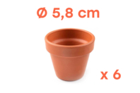 Pots en terre cuite Ø 5,8 cm - Hauteur 5 cm - 6 pots - Decorative Ceramic Supports - 10doigts.fr