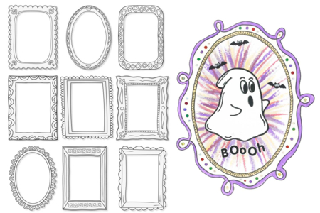 Black and White Cardboard Frames - 10 Assorted Designs - 7 - Cardboard Frames - 10doigts.com - Cardboard Frames – 10doigts.fr