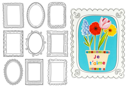 Black and White Cardboard Frames - 10 Assorted Designs - 8 - Cardboard Frames - 10doigts.com - Cardboard Frames – 10doigts.fr