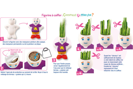 Muñeco cabeza de hierba de porcelana - Soportes de cerámica para decorar – 10doigts.fr