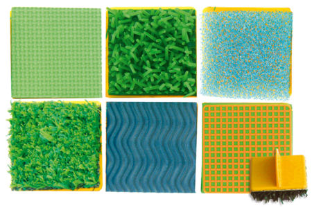 Set de 6 troqueles texturizados efectos materiales para frottage, tamponnage... - Tampones de espuma, esponjas – 10doigts.fr