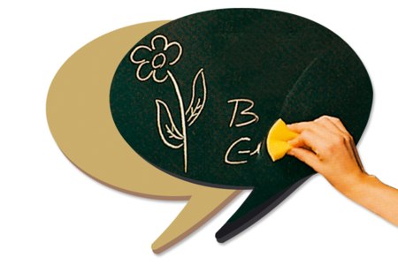 Gran burbuja de BD de madera media (MDF) con pintura de tiza - Pintura pizarra y tiza – 10doigts.fr