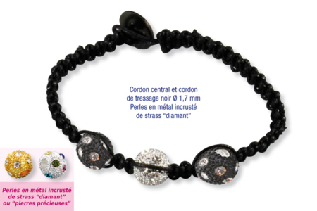 Shamballa bracelets with metal beads embedded with diamond rhinestones - 0 - Shamballa Bracelet - 10doigts.com - Shamballa Bracelet – 10doigts.fr