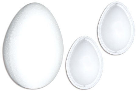 Gran huevo de poliestireno en 2 partes acoplables - Poliestireno - Soportes a decorar – 10doigts.fr
