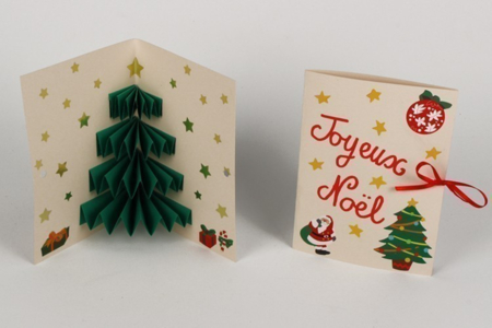 Tarjeta pop up árbol de Navidad - Actividades manuales de tarjetas: nuestras ideas creativas para los niños – 10doigts.fr