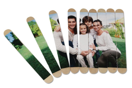 puzzle fotográfico con palos de madera - Manualidades día de la madre – 10doigts.fr