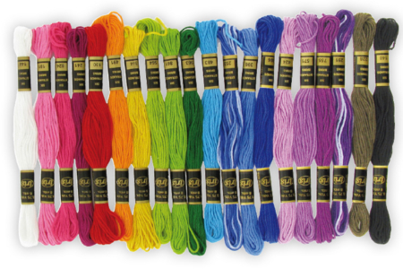 Bright Color Cotton Floss, 20 Bobbins - 1 - Embroidery Threads - 10doigts.com - Embroidery Threads – 10doigts.fr