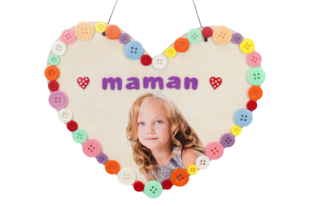 Corazón grande de madera para colgar - Placa de puerta – 10doigts.fr