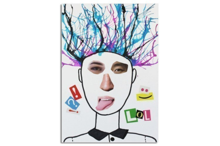 Retratos divertidos y cabellos con tinta soplada - Actividades manuales de pintura: creaciones para todas las edades y todos los deseos – 10doigts.fr