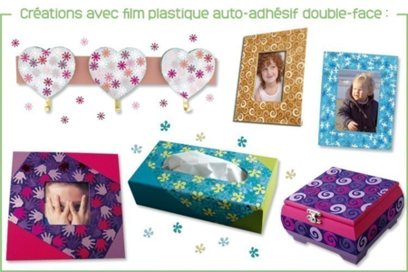 Film adhesivo de doble cara Crear decoraciones 1  - Adhesivos transparentes – 10doigts.fr
