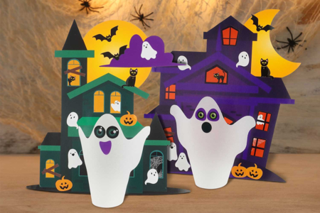 Light-Up Haunted Mansion Kit - 3 Pieces - 1 - Halloween Craft Kits - 10doigts.com - Halloween Craft Kits – 10doigts.fr