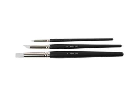 3 silicone tip brushes - Brushes and brushes for acrylic painting – 10doigts.fr
