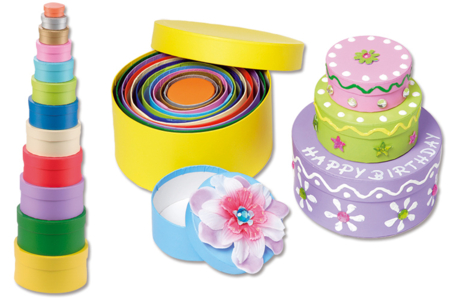 Set of 12 Round Boxes, Assorted Colors and Sizes - 0 - 10doigts.com - 10doigts.fr