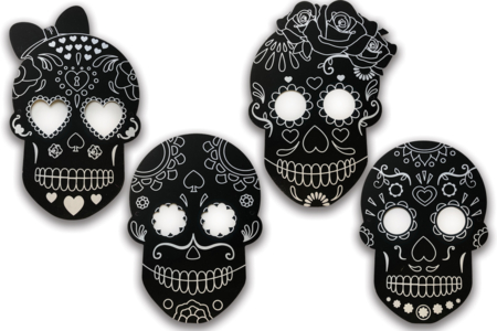 4 Máscaras rascables cabeza de muerto - Máscaras creativas para niños – 10doigts.fr