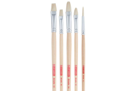 5 oil and acrylic brushes - Pig bristles - Brushes and brushes for acrylic painting – 10doigts.fr