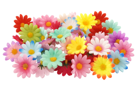 50 Flores de tela - Flores y hojas decorativas – 10doigts.fr