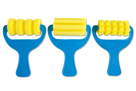 Fancy Foam Rollers - 3 Pieces - 0 - Foam Stamps, Sponges - 10doigts.com - Foam Stamps, Sponges – 10doigts.fr