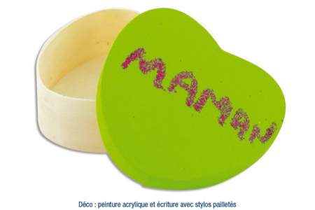 Set de 6 cajas corazones de madera - Cajas de madera – 10doigts.fr